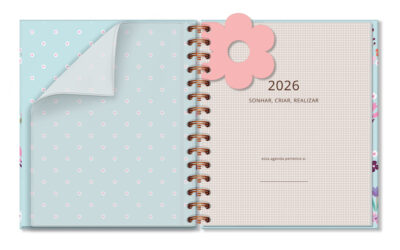 Alternative view of Agenda Semanal M 2026 Fina Ideia Borboletas no Jardim 16,5 × 19,5 cm 80 folhas Capa Dura