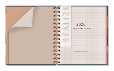 Alternative view of Agenda Semanal M 2026 Fina Ideia Reciclada 16,5 × 19,5 cm 80 folhas Capa Dura
