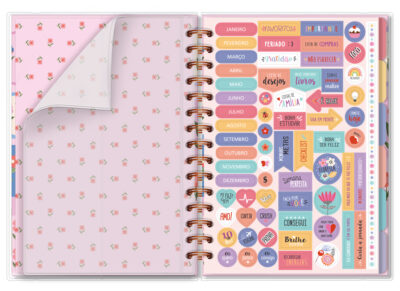 Alternative view of Planner Permanente M Fina Ideia Selinhos 13,4x20,5cm 105 folhas capa protetora