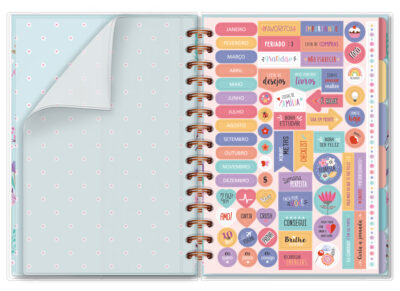 Alternative view of Planner Permanente M Fina Ideia Borboletas no Jardim 13,4x20,5cm 105 folhas capa protetora