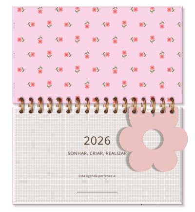 Alternative view of Agenda Semanal Mini 2026 Fina Ideia Selinhos 8,5 × 15 cm 80 folhas Capa Dura