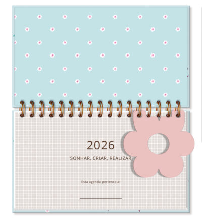 Alternative view of Agenda Semanal Mini 2026 Fina Ideia Borboletas no Jardim 8,5 × 15 cm 80 folhas Capa Dura