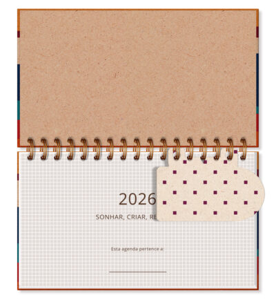 Alternative view of Agenda Semanal Mini 2026 Fina Ideia Reciclada 8,5 × 15 cm 80 folhas Capa Dura