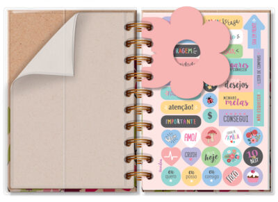 Alternative view of Agenda Diária P 2026 Fina Ideia Floral Kraft 9,5x13,5 cm 168 Folhas capa protetora