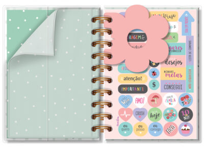 Alternative view of Agenda Diária P 2026 Fina Ideia Cereja 9,5x13,5 cm 168 Folhas capa protetora