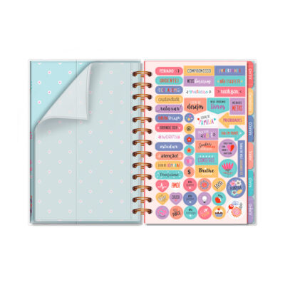 Alternative view of Planner Permanente P Fina Ideia Borboletas no Jardim 11,8x17,5cm 105 folhas capa protetora