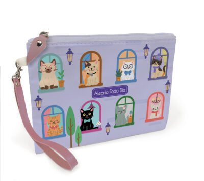 Alternative view of Bolsa Flat Mini Fina Ideia Gato na Janela 19x14x1cm com zíper e alça