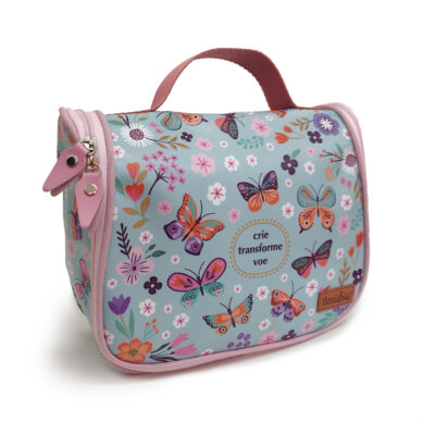 Alternative view of Necessaire com Gancho Fina Ideia Borboletas no Jardim 24x20x9cm com alça e zíper