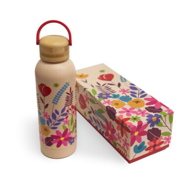 Garrafa Térmica Fina Ideia Floral 500ml aço inox