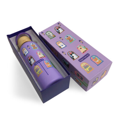 Alternative view of Garrafa Térmica Fina Ideia Gato na Janela 500ml aço inox