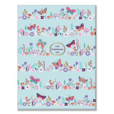 Pasta Catálogo Fina Ideia Borboletas no Jardim Ofício 24x32cm capa dura