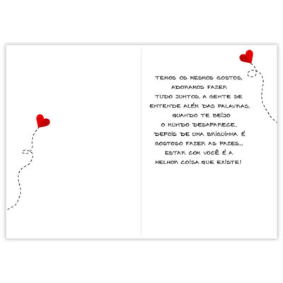 Alternative view of Cartão Artesanal Romântico Coração Dobrado Fina Ideia 11x15,5cm com envelope