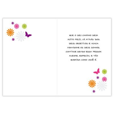 Alternative view of Cartão Artesanal 15 Anos Flores Fina Ideia 11x15,5cm com envelope