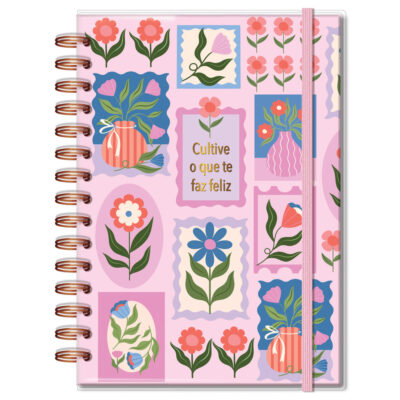Planner Permanente M Fina Ideia Selinhos 13,4x20,5cm 105 folhas capa protetora