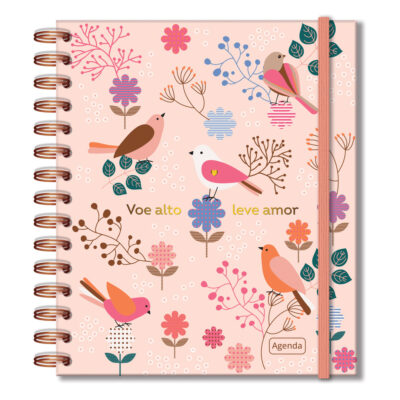 Agenda Semanal M 2026 Fina Ideia Leve Amor 16,5 × 19,5 cm 80 folhas Capa Dura