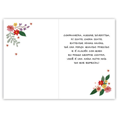 Alternative view of Cartão Artesanal Amizade Amiga Especial Fina Ideia 11x15,5cm com envelope