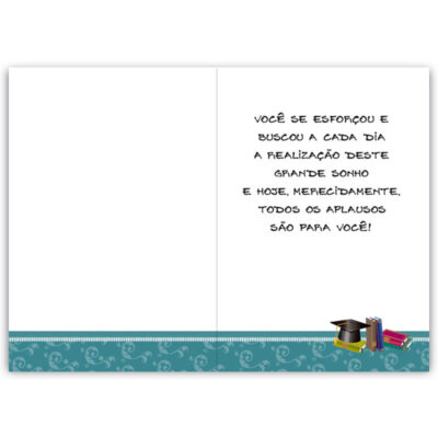 Alternative view of Cartão Artesanal Formatura Beca Fina Ideia 11x15,5cm com envelope