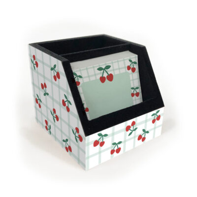 Porta-lápis e Lembretes Fina Ideia Cereja 9x10x8,5cm em MDF