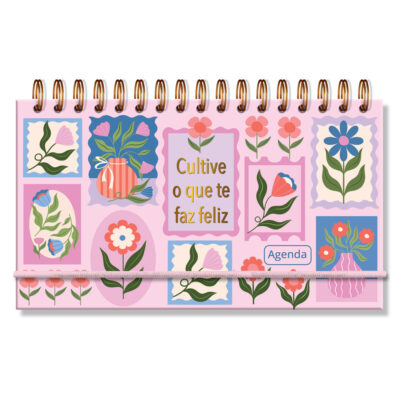 Agenda Semanal Mini 2026 Fina Ideia Selinhos 8,5 × 15 cm 80 folhas Capa Dura