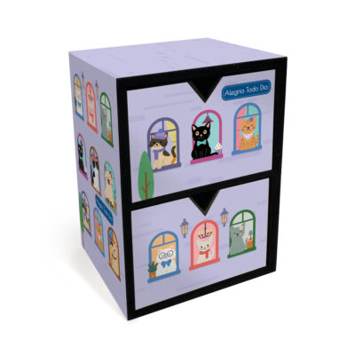 Gaveteiro Fina Ideia Gato na Janela 19x14x12cm em MDF