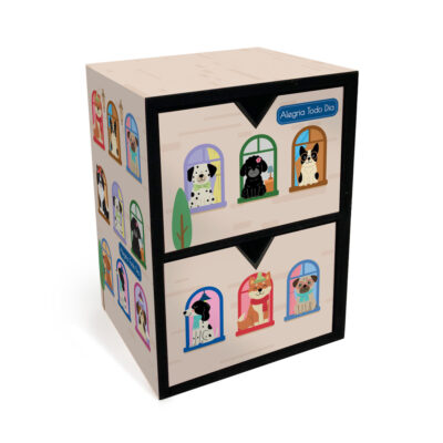 Gaveteiro Fina Ideia Cachorro na Janela 19x14x12cm em MDF