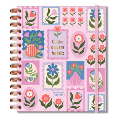 Agenda Semanal M 2026 Fina Ideia Selinhos 16,5 × 19,5 cm 80 folhas Capa Dura