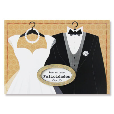 Cartão Mix Casamento Roupas Noivos Fina Ideia 11x15,5cm com envelope