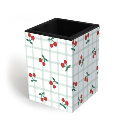 Porta-lápis Fina Ideia Cereja 7x7x10cm em MDF