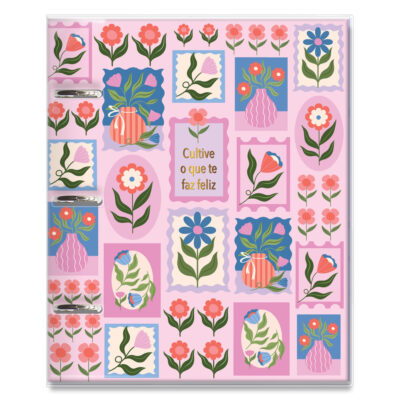 Caderno Argolado Fina Ideia Selinhos 16,5x23,2cm 80 folhas capa protetora