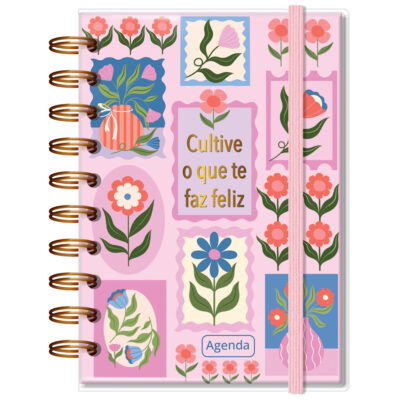 Agenda Diária P 2026 Fina Ideia Selinhos 9,5x13,5 cm 168 Folhas capa protetora