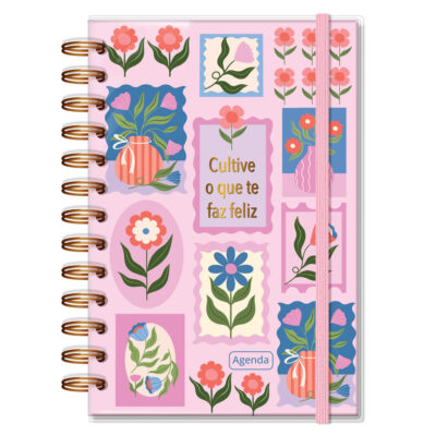 Agenda Diária M 2026 Fina Ideia Selinhos 11,8x16,8 cm 168 Folhas capa protetora