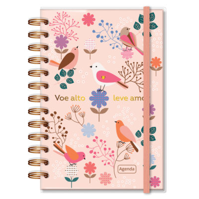 Agenda Diária M 2026 Fina Ideia Leve Amor 11,8x16,8 cm 168 Folhas capa protetora