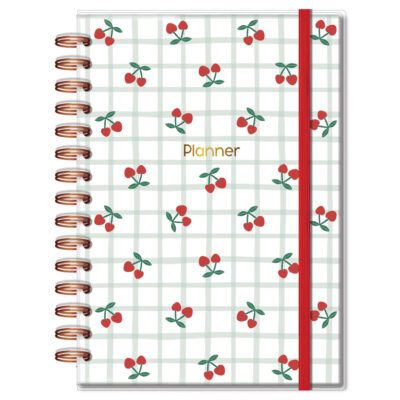 Planner Permanente M Fina Ideia Cereja 13,4x20,5cm 105 folhas capa protetora