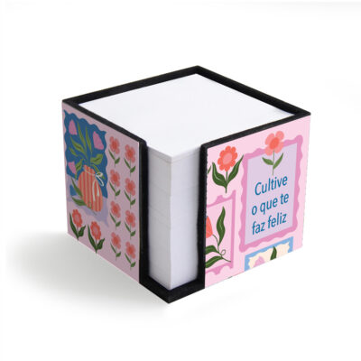 Porta-lembretes Fina Ideia Selinhos 7,8x7,8cm em MDF