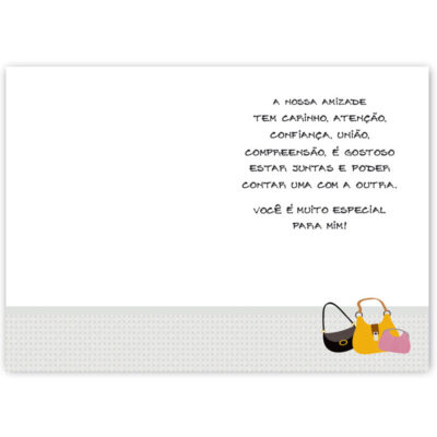 Alternative view of Cartão Artesanal Amizade Amigas Bolsinhas Fina Ideia 11x15,5cm com envelope