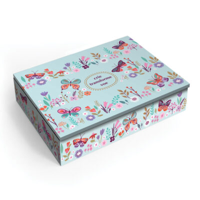 Porta-joias M Fina Ideia Borboletas no Jardim 19x14x5,5cm em MDF