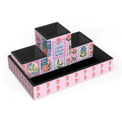 Organizador de Mesa Fina Ideia Selinhos com 4 peças em MDF