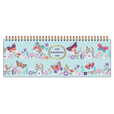 Planner Organizador Semanal Fina Ideia Borboletas no Jardim 30x10,5cm 52 folhas capa dura