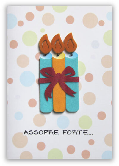 Cartão Artesanal Aniversário Três Velinhas Fina Ideia 11x15,5cm com envelope