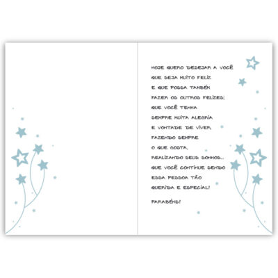 Alternative view of Cartão Artesanal Aniversário Bolo Azul Fina Ideia 11x15,5cm com envelope