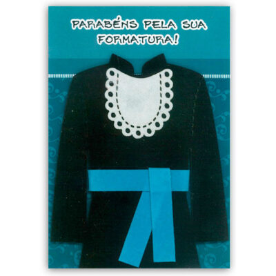 Cartão Artesanal Formatura Beca Fina Ideia 11x15,5cm com envelope