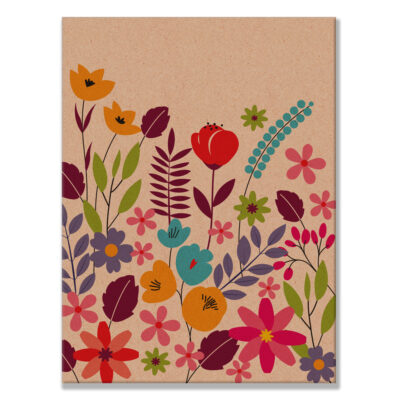 Pasta Catálogo Fina Ideia Floral Kraft Ofício 24x32cm capa dura