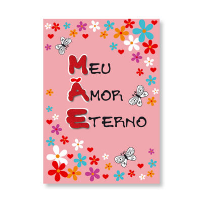 Cartão Artesanal Mãe Amor Eterno Fina Ideia 11x15,5cm com envelope