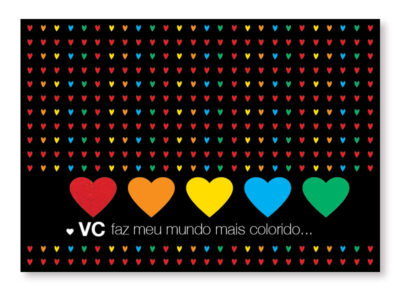 Cartão Mix Romântico Mundo Colorido Fina Ideia 11x15,5cm com envelope