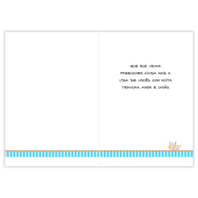 Alternative view of Cartão Artesanal Nascimento Príncipe Fina Ideia 11x15,5cm com envelope