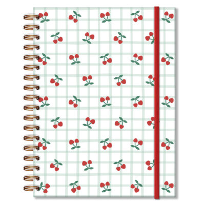Caderno Colegial 1 Matéria Fina Ideia Cereja 17,3x23,5cm 80 folhas 90g/m² capa dura