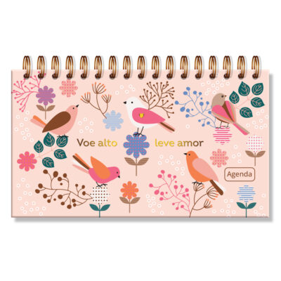 Agenda Semanal Mini 2026 Fina Ideia Leve Amor 8,5 × 15 cm 80 folhas Capa Dura