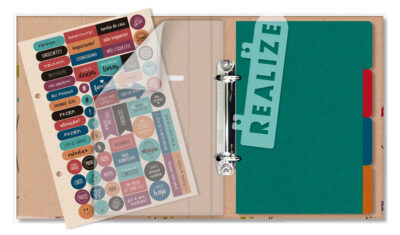 Alternative view of Caderno Argolado P A5 Fina Ideia Floral Kraft 14,5x20,5cm 80 folhas pautadas capa protetora