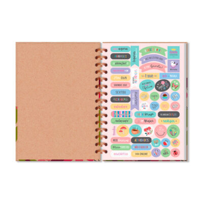 Alternative view of Planner Diário Floral Kraft Fina Ideia 14,5x20,5cm 80 folhas capa dura