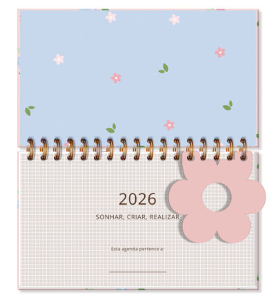 Alternative view of Agenda Semanal Mini 2026 Fina Ideia Laços e Afetos by Sof 8,5 × 15 cm 80 folhas Capa Dura